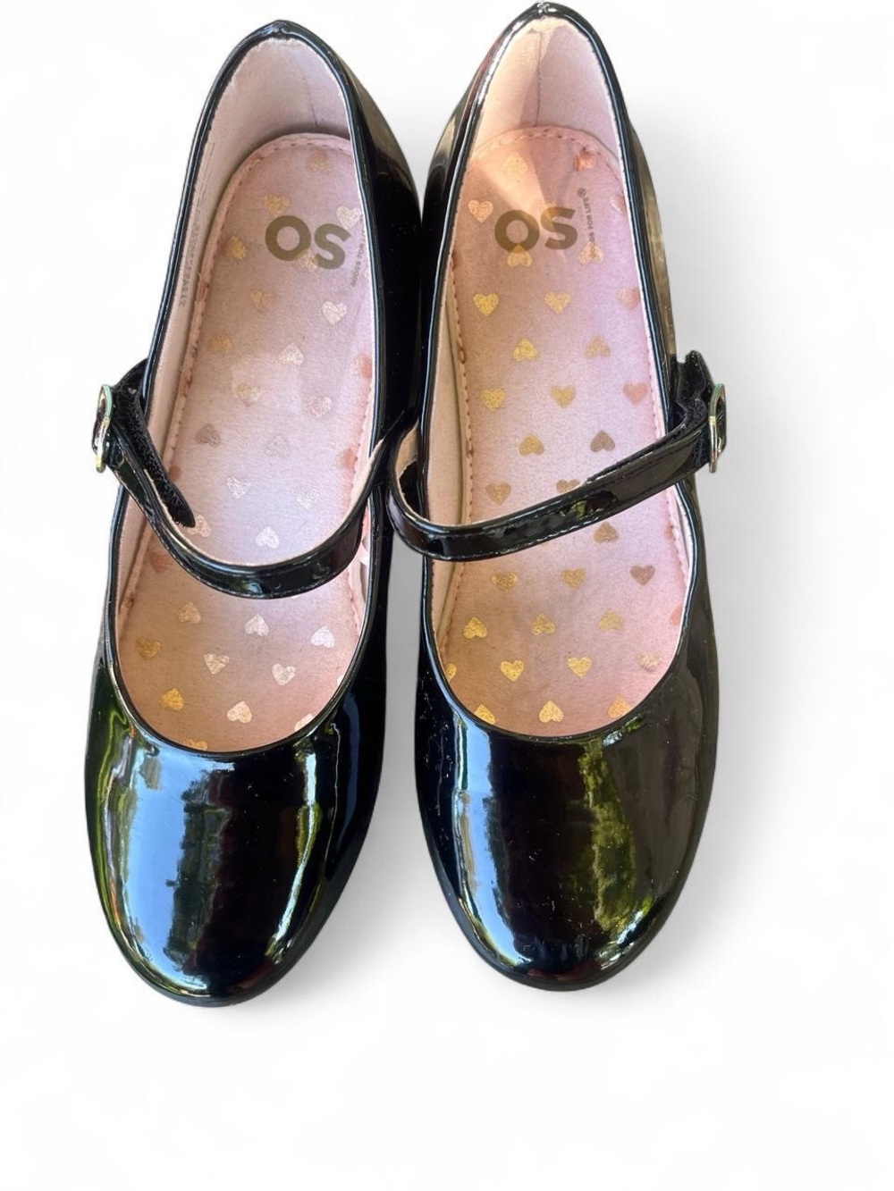Kohl's Black Patent Mary Jane Shoes with Heart Lining